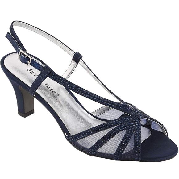 David Tate Women's Refined Embellished Illusion Evening Sandals Heels SZ 6.5 WW - Picture 1 of 8